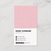 Carte de visite vertical rose professionnel (Devant)