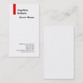 Carte De Visite Vertical rouge blanc professionnel simple minimali (Devant / Derrière)