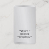 Carte De Visite Vertical Silver Grey élégant tendance moderne (Dos)