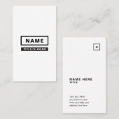 Carte de visite vertical simple minimaliste (Devant / Derrière)