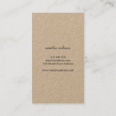 Carte De Visite Vertical Simple Rustic Homemade With Love Kraft (Dos)
