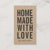 Carte De Visite Vertical Simple Rustique Kraft Fait avec Amour (Devant)