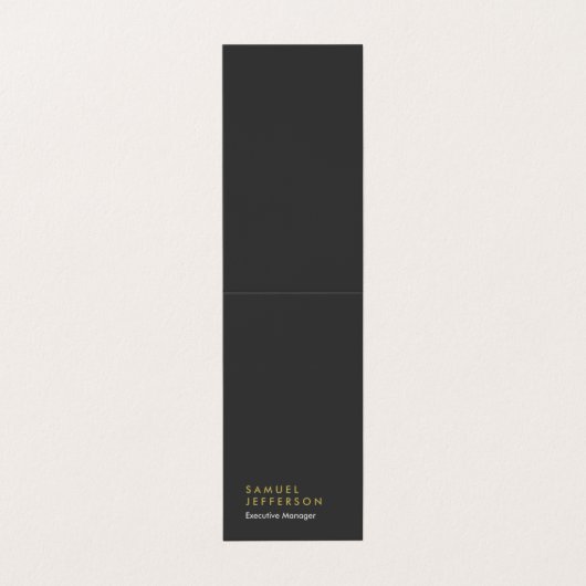 Carte De Visite Vertical spécial noir professionnel uni moderne (Extérieur déplié)