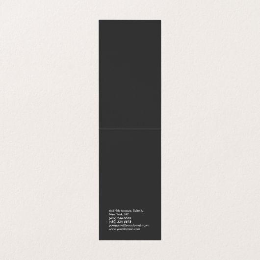 Carte De Visite Vertical spécial noir professionnel uni moderne (Intérieur déplié)