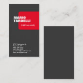 Carte De Visite Vertical tendance sur mesure fait gris rouge clair (Devant / Derrière)