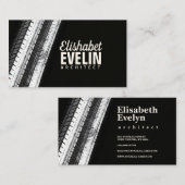 Carte De Visite Vertical Trails in Monochrome (Devant / Derrière)