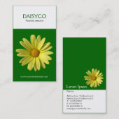 Carte De Visite Verticale à deux tons - marguerite jaune (Devant / Derrière)