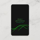 Carte De Visite Verticale Artistic Black Green Courbes Design uniq (Devant)