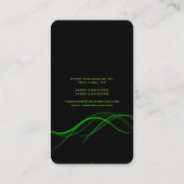 Carte De Visite Verticale Artistic Black Green Courbes Design uniq (Dos)