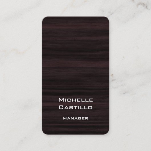 Carte De Visite Verticale Artistique Bois Brown Design unique (Devant)