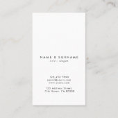 Carte De Visite Verticale blanche et grise de feuille élégante (Dos)