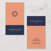 Carte De Visite Verticale bleue de minuit de typographie minimale (Devant / Derrière)