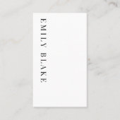 Carte de Visite Verticale Classique Minimaliste (Devant)