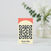 Carte de visite verticale Coral Modern Scan Me (Debout devant)