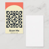 Carte de visite verticale Coral Modern Scan Me (Devant / Derrière)