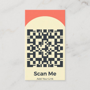 Carte de visite verticale Coral Modern Scan Me