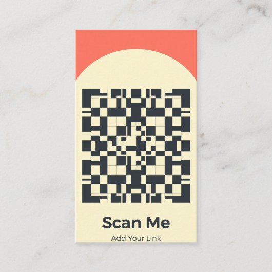 Carte de visite verticale Coral Modern Scan Me (Devant)