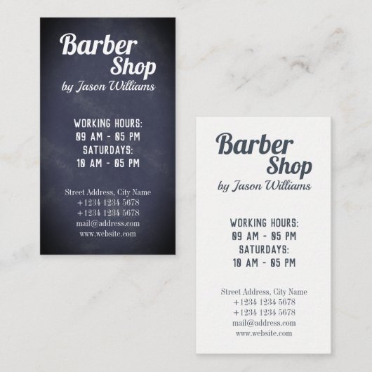 Carte De Visite Verticale de coiffeur et de salon de coiffure (Devant / Derrière)