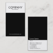 Carte De Visite Verticale de deux tons (B&W) (Devant / Derrière)