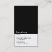 Carte De Visite Verticale de deux tons (B&W) (Dos)