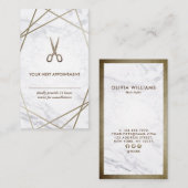 Carte De Visite Verticale de marbre de rendez-vous de coiffeur de (Devant / Derrière)