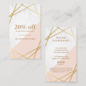 Carte De Visite Verticale de marbre géométrique minimale moderne (Devant / Derrière)