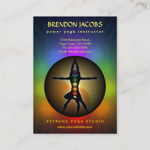 Carte De Visite Verticale de professeur de pose de Chakras Yin