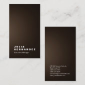 Carte De Visite Verticale élégante impressionnante sépia brun plai (Devant / Derrière)