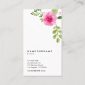Carte De Visite Verticale en pastel moderne minimale florale (Dos)