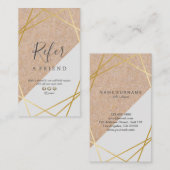 Carte De Visite Verticale grise de référence de KraftPrinted d'or (Devant / Derrière)