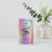 Carte de visite verticale holographique rétro céle (Debout devant)