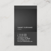 Carte De Visite Verticale Luxe de gradient noir gris minimal (Devant)