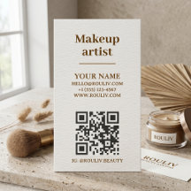 Carte de visite verticale minimaliste QR | Tons Te