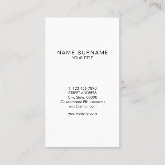 Carte De Visite Verticale moderne de monogramme de cercle d'or de (Dos)