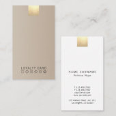 Carte De Visite Verticale moderne élégante de fidélité d'or de (Devant / Derrière)