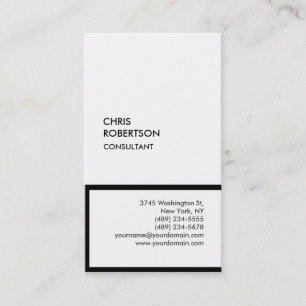 Carte de visite verticale noir blanc tendance uniq