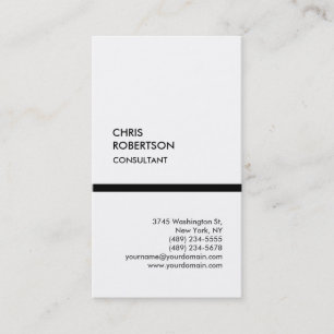 Carte de visite verticale noir blanc tendance uniq