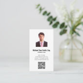 Carte de visite verticale pour avocat avec photo e (Debout devant)