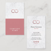 Carte De Visite Verticale rose d'or d'infini de marbre minimal (Devant / Derrière)