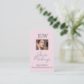 Carte de visite verticale Salon de beauté Rose Pâl (Debout devant)