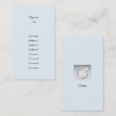 Carte De Visite Verticale simple bleue - affaires (Devant / Derrière)