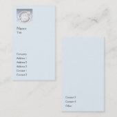 Carte De Visite Verticale simple bleue - affaires (Devant / Derrière)