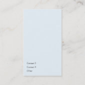 Carte De Visite Verticale simple bleue - affaires (Dos)