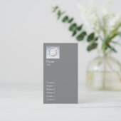 Carte De Visite Verticale simple gris-foncé - affaires (Debout devant)