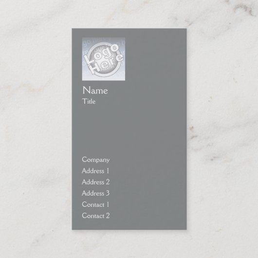 Carte De Visite Verticale simple gris-foncé - affaires (Devant)