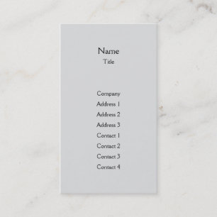 Carte De Visite Verticale simple grise - affaires