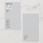 Carte De Visite Verticale simple grise - affaires (Devant / Derrière)