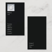 Carte De Visite Verticale simple noire - affaires (Devant / Derrière)