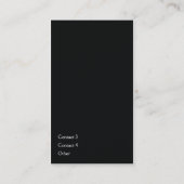 Carte De Visite Verticale simple noire - affaires (Dos)