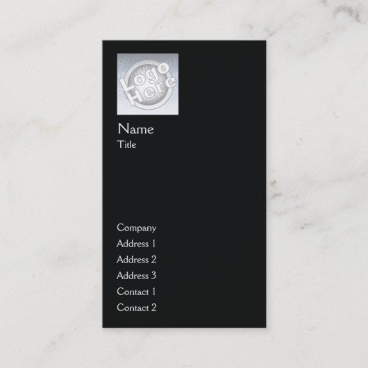 Carte De Visite Verticale simple noire - affaires (Devant)